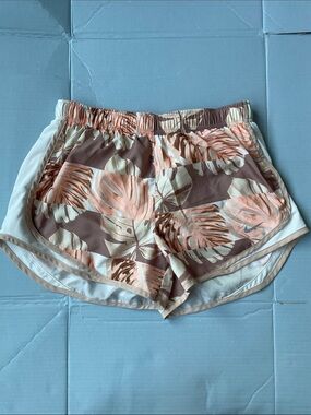 Nike Tropical Leaf Athletic Shorts - Pink & Brown